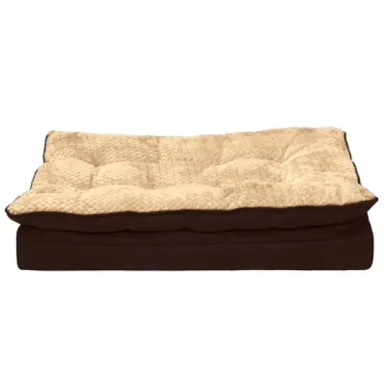 FurHaven Mink Fur & Suede Pillow-Top Orthopedic Dog Bed image {1}