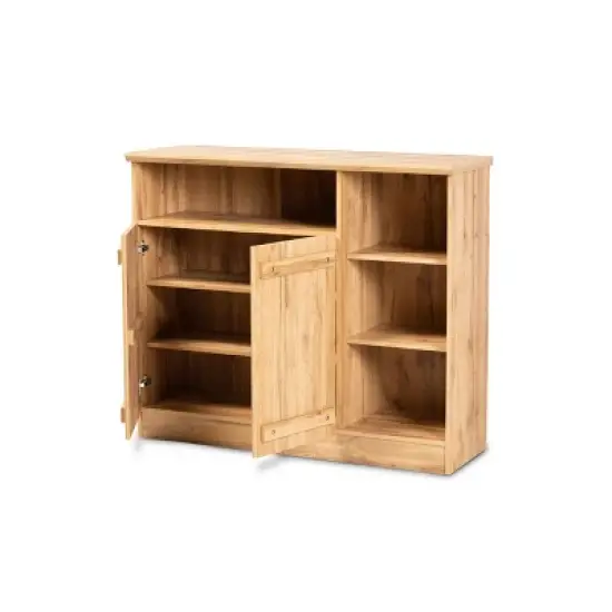 2 Door Eren Farmhouse Wood Dining Room Sideboard Buffet - Baxton Studio image {1}