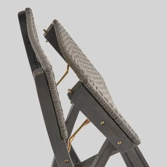 Polaris 5pc Wood and Wicker 26" Square Bar Set Dark Gray - Christopher Knight Home image {3}