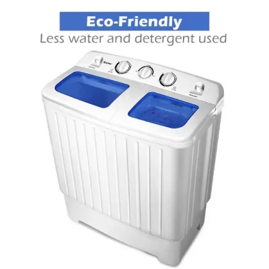 Costway Portable Mini Compact Twin Tub 20lb Washing Machine Washer Spin Dryer image {7}