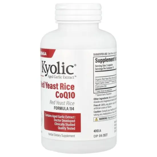 Kyolic Aged Garlic Extract&trade;, Red Yeast Rice plus CoQ10, Formula 114, 150 Capsules image {3}