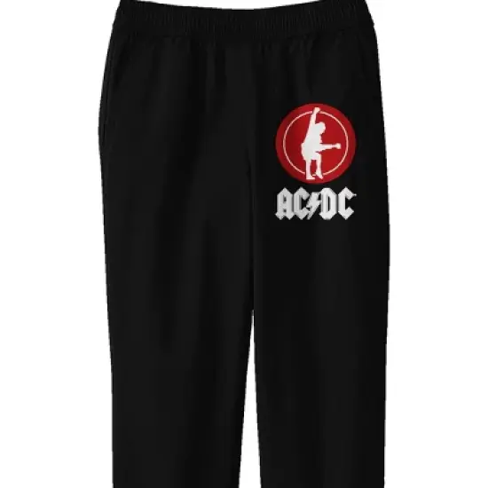 ACDC Angus Young Silhouette with Logo Youth Black Graphic Sweats image {1}