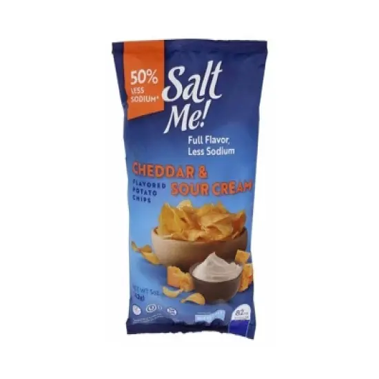 Saltme Cheddar and Sour Cream Potato Chips - Case of 12/5 oz image {1}