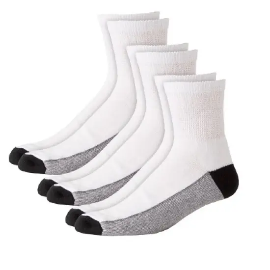 KingSize Men's Big & Tall 1/4 Length Cushioned Crew Socks 3-Pack image {4}