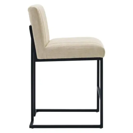 Indulge Channel Tufted Fabric Counter Height Barstool - Modway image {1}
