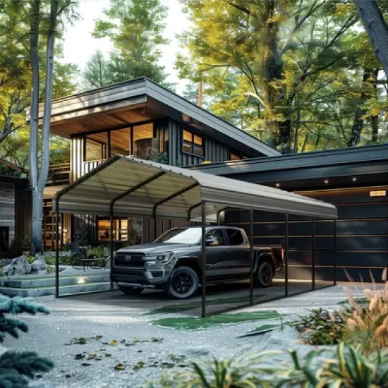 Captiva Designs 12&rsquo; x 20&rsquo; Heavy Duty Metal Carport - Versatile Shelter with Optional Sidewalls image {11}