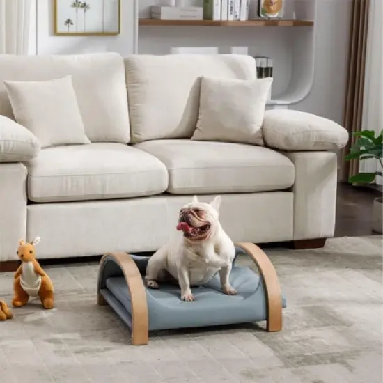 Lily Medium Size Scratch Resistant PU Cushion Cat Scratch Beds With Solid Wood Frame-Maison Boucle image {1}