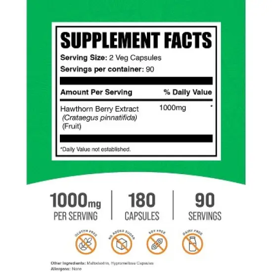 BulkSupplements Hawthorn Berry Extract Capsules image {1}
