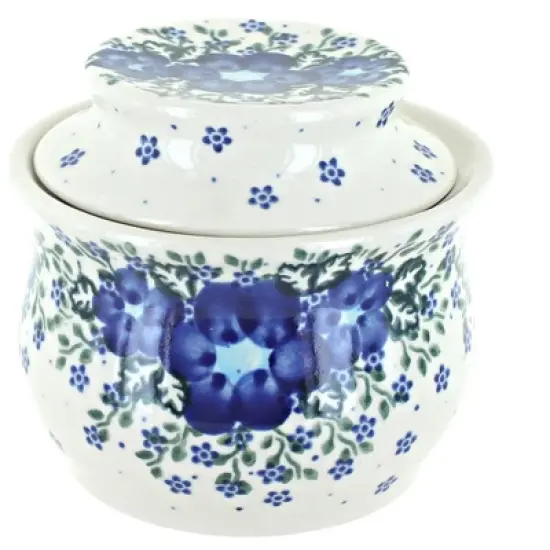 Blue Rose Polish Pottery 549 Vena French Butter Dish image {8}
