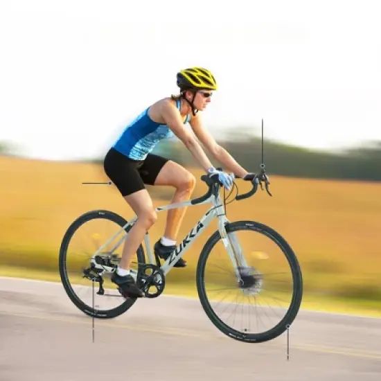 DSVIMOY Bicycles, 27.5 Inch Road Bike for Women and Men, 7 Speed Road Bike, Green, 68.8"*26.37"*39.37" image {2}