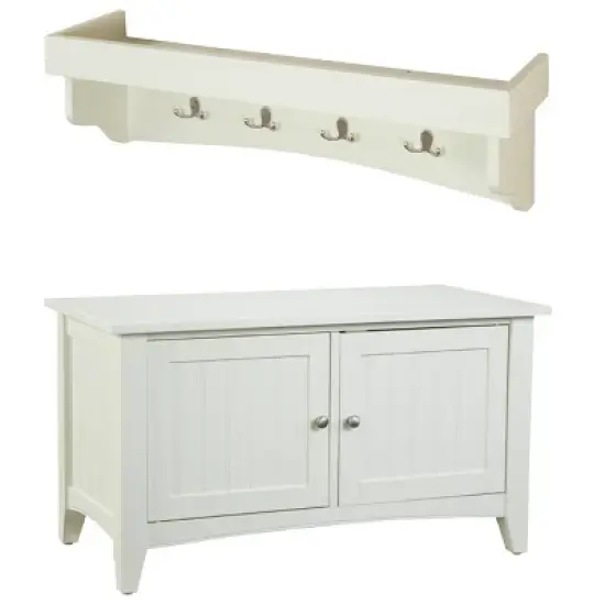 Shaker Cottage Tray Shelf Coat Hook with Cabinet Bench - Alaterre Furniture image {8}