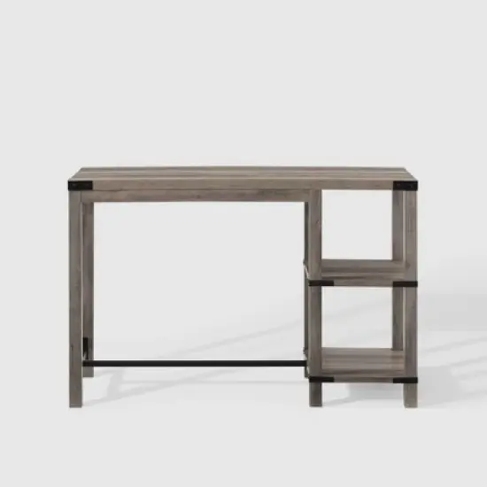 Rustic Farmhouse Metal X Kitchen Island with Shelves - Saracina Home image {2}