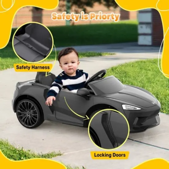 Kids 12V Ride On Sports Car, Battery Powered Electric Toy, w/ Parent Remote Control, Bluetooth, Horn, Music & LED Headlights Taillights, for 3-6 Y image {1}