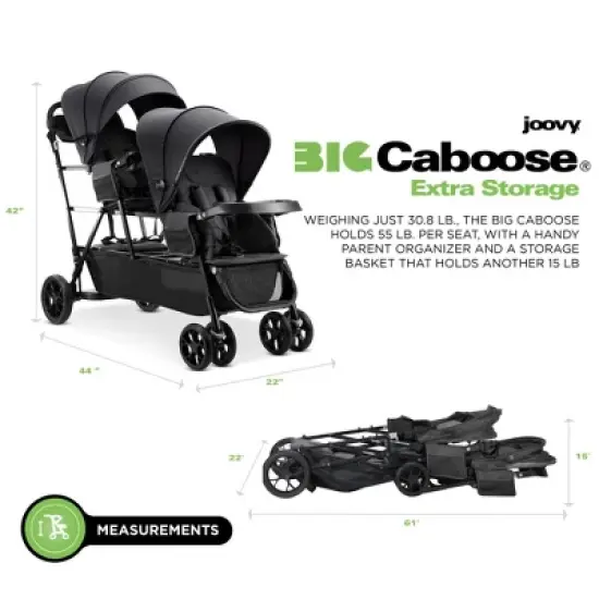 Joovy Big Caboose Triple Stroller, image {3}