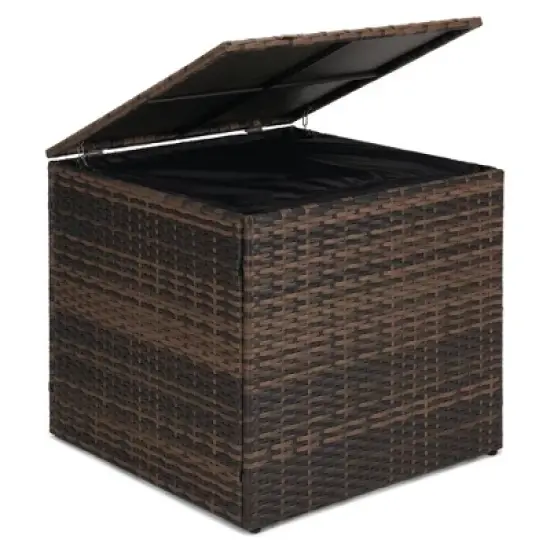 6pc Wicker Outdoor Conversation Set with Cushions - Orange - EDYO LIVING image {13}