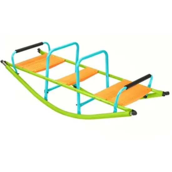 INFURNIC Baby Activity Gyms Kids Seesaw with Plastic Seat and Steel Frame for Outdoor Rocking Fun, Multicolored, 59.44"*18.11"*20.47" image {5}