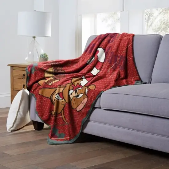 Warner Bros. Tom And Jerry Happy Holidays Silk Touch Throw Blanket 50x60 Inches image {3}