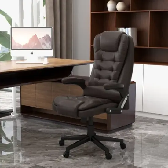 HOMCOM High-Back Massage Office Chair, Heated Reclining Computer Chair with Remote image {1}
