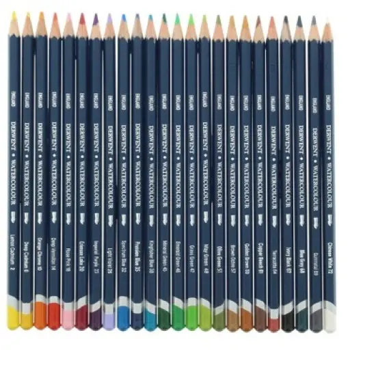 Derwent Watercolor Pencils with Tin, Assorted Colors, Set of 24 image {3}