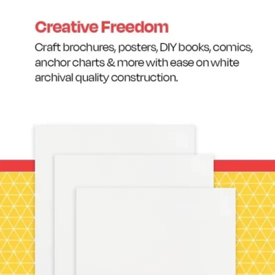 School Smart Folding Bristol Board, 24 x 36 Inches, White, Pack of 100 image {2}