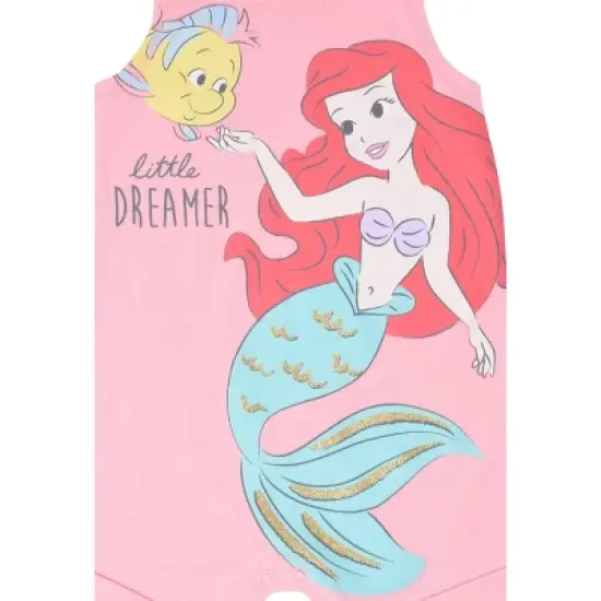 Disney Princess Rapunzel Ariel Belle Jasmine Aurora Baby Girls Snap Romper and Headband Newborn to Toddler image {3}