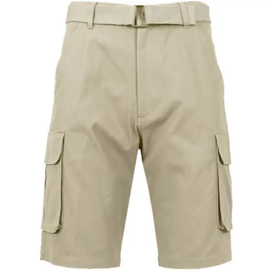BLU ROCK Men's 3-Pack Cotton Flex Stretch Cargo Shorts With Belt image {10}