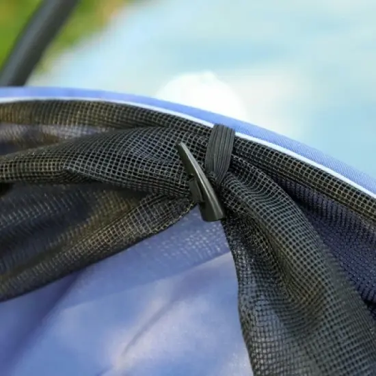 Resenkos Cat Jogger Stroller,Dog Stroller, Pet Stroller,3 Wheels Dog Stroller w/ One-Hand Fold, Rubber Wheels, Storage Bag, Soft Cushion, Blue image {5}