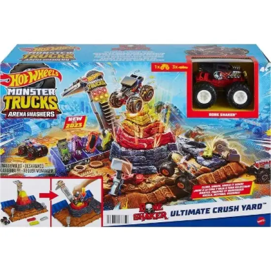 Hot Wheels Monster Trucks Arena Smashers Bone Shaker Ultimate Crush Yard Playset image {4}
