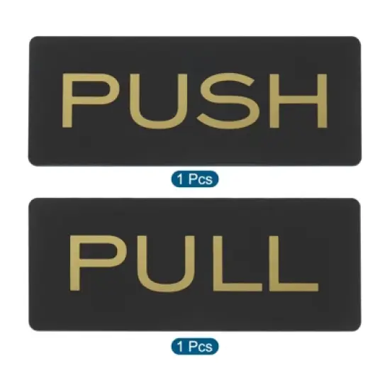 Unique Bargains Acrylic Rectangle Decor Store Business Push Pull Door Sign 2 Pcs image {2}