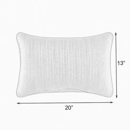 Sunbrella 2pk 6" x 20" x 13" Cabana Classic Lumbar Outdoor Throw Pillows Black/White image {1}