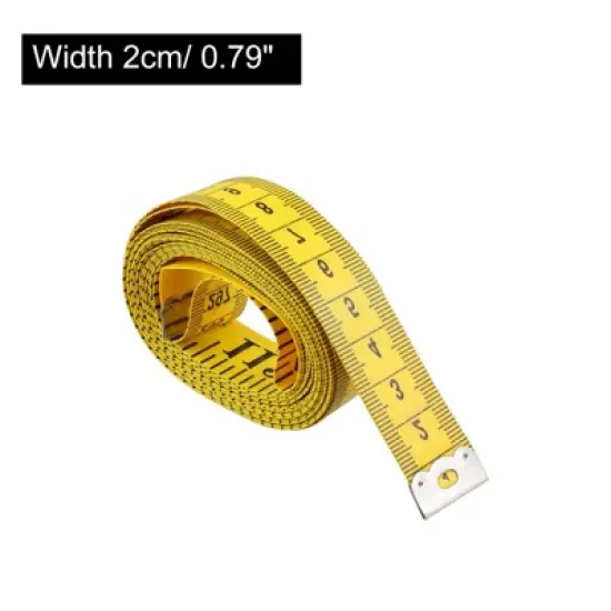 Unique Bargains Flexible Tailor Craft Ruler Tape Measure Yellow 120" 1 Pc image {1}