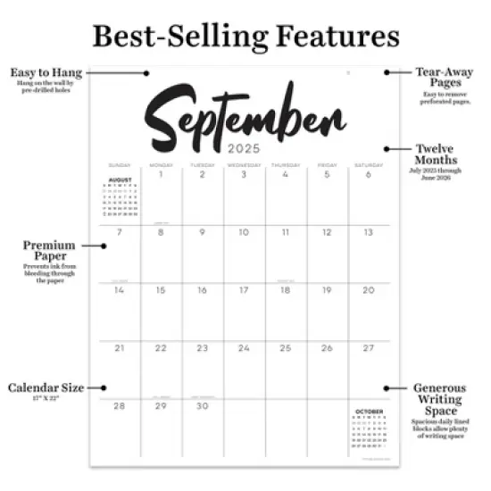 TF Publishing July 2025 - June 2026 Large Art Poster Wall Calendar image {2}