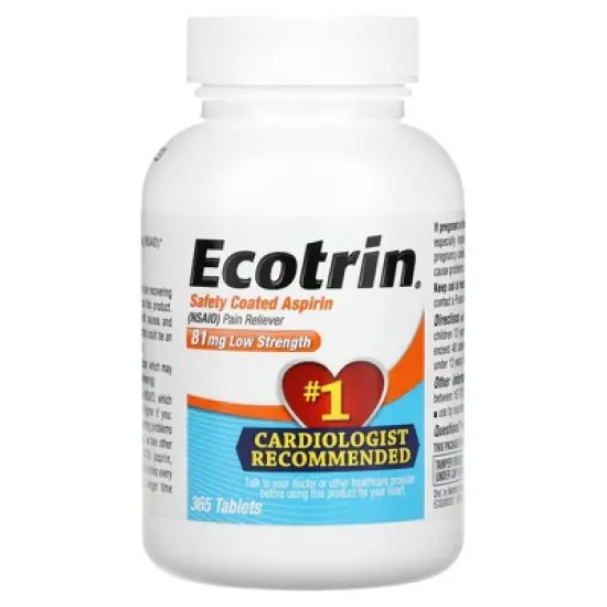 Ecotrin Safety Coated Aspirin, Low Strength, 81 mg, 365 Tablets image {3}