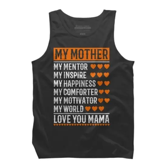 Men's Design By Humans Best Mother Description Hearts By OlaFami Tank Top image {3}