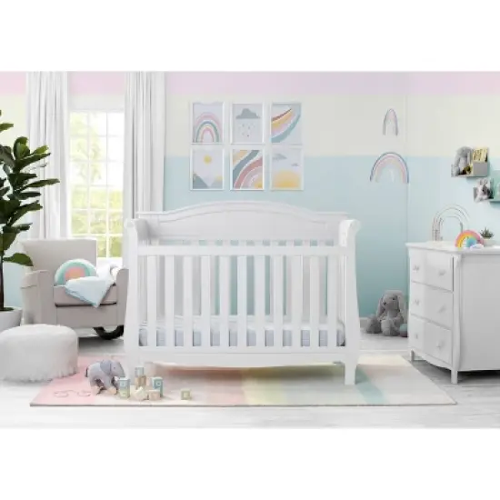 Delta Children Lancaster 4-in-1 Convertible Crib - Bianca White image {4}