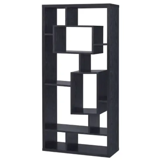 67" Linbrook 10 Shelf Bookcase Black Oak - Coaster image {2}