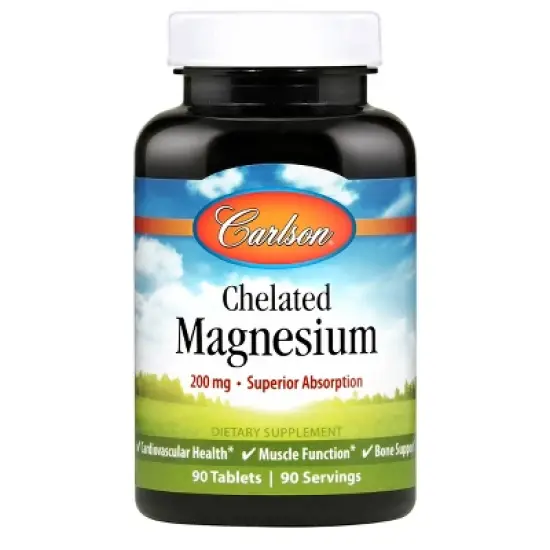 Carlson - Chelated Magnesium, 200 mg, Superior Absorption, Heart Health, Muscle Function, Bone Support image {4}