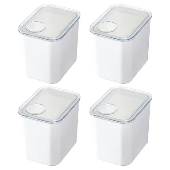 iDesign Medium Canister with Removable Pour Cap - Set of 4 - White image {13}