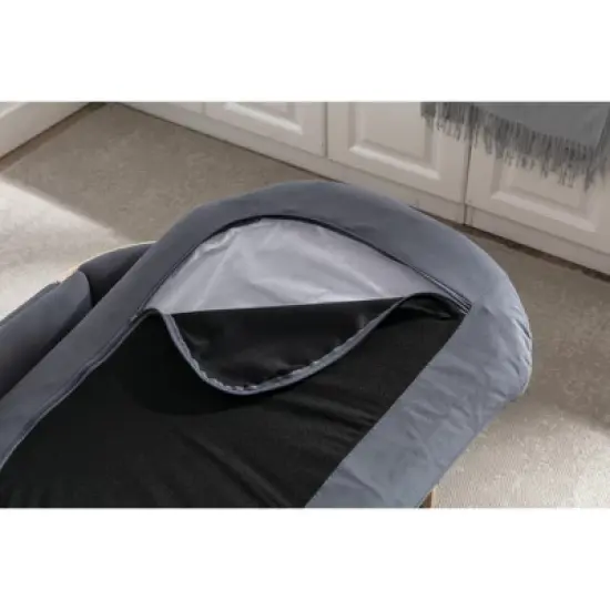 Bulldog 26.4" Width Small Dog Beds With Removable Washable Cover, Velvet Cushion With Solid Wood legs and Bent Wood Back-The Pop Maison image {8}