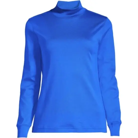 Lands' End Women's Long Sleeve Supima Mock Turtleneck image {1}