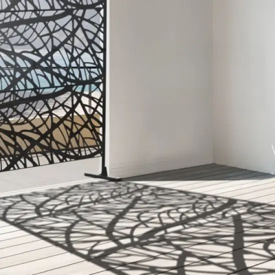 DSVIMOY Decorative Outdoor Privacy Screen, Outdoor Divider for Climbing Plant Trellis, Fence Panel for Garden, Backyard, Black, 48"*17.75"*78&ldquo; image {3}