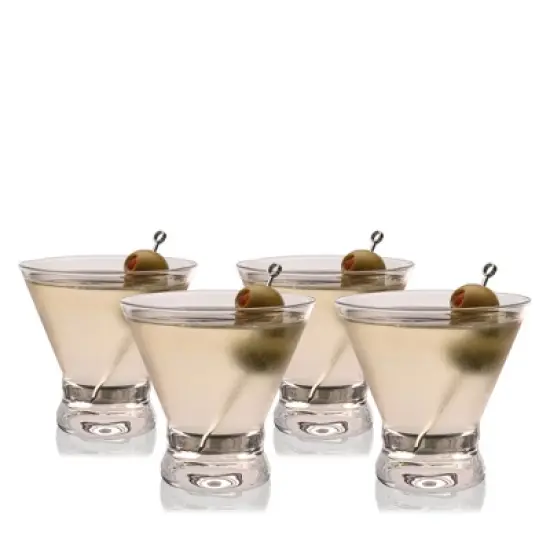 True Stemless Martini Glasses, Set of 4, 8 oz Modern Cocktail Glasses for Martinis, Cosmopolitans, Cocktail Glass Set, Dishwasher Safe, 8 oz, Set of 4 image {9}