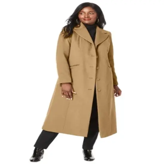 Jessica London Women&rsquo;s Plus Size Full Length Wool Blend Coat image {3}