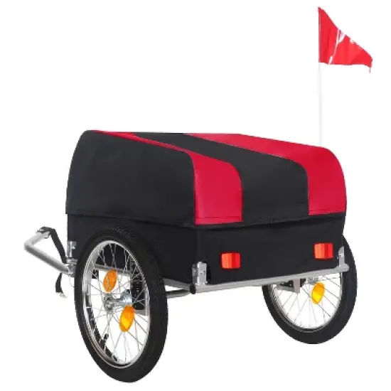 Heavy-Duty Bike Cargo Trailer with Removable Waterproof Cover &uml;C 88 lbs Capacity, 16" All-Terrain Wheels & Foldable Design for Camping, Groceries image {1}