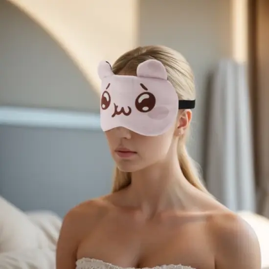 Unique Bargains Soft Cartoon Sleep Mask Cute Pink 1 Pc image {5}