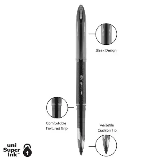 uni-ball AIR Rollerball Pens Bold Point Black Ink 3/Pack (1926808) 1498876 image {8}