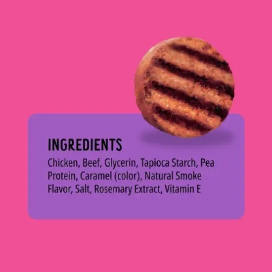 Bonkers Burger Patties Beef Flavor Chewy Dog Treats - 5oz image {4}