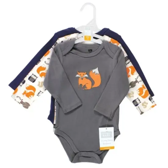 Hudson Baby Infant Boy Cotton Long-Sleeve Bodysuits, Forest image {1}