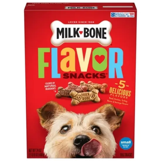 Milk Bone Flavor Snacks Small Dog Biscuits, Flavored Crunchy Dog Treats, 24 oz, Pack of 2 image {5}