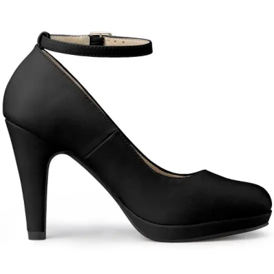 Perphy Mary Jane Platform Ankle Strap Stiletto Heel Pumps for Women image {5}